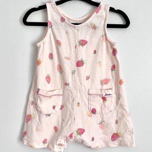 Strawberry Short Sleeve One Piece, Size 3-6 Months